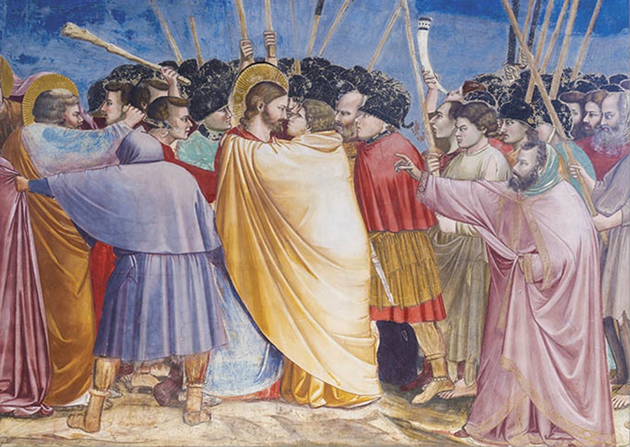 Affresco di Giotto sulla Cappella degli Scrovegni, Padova (Italia): “O beijo de Judas”