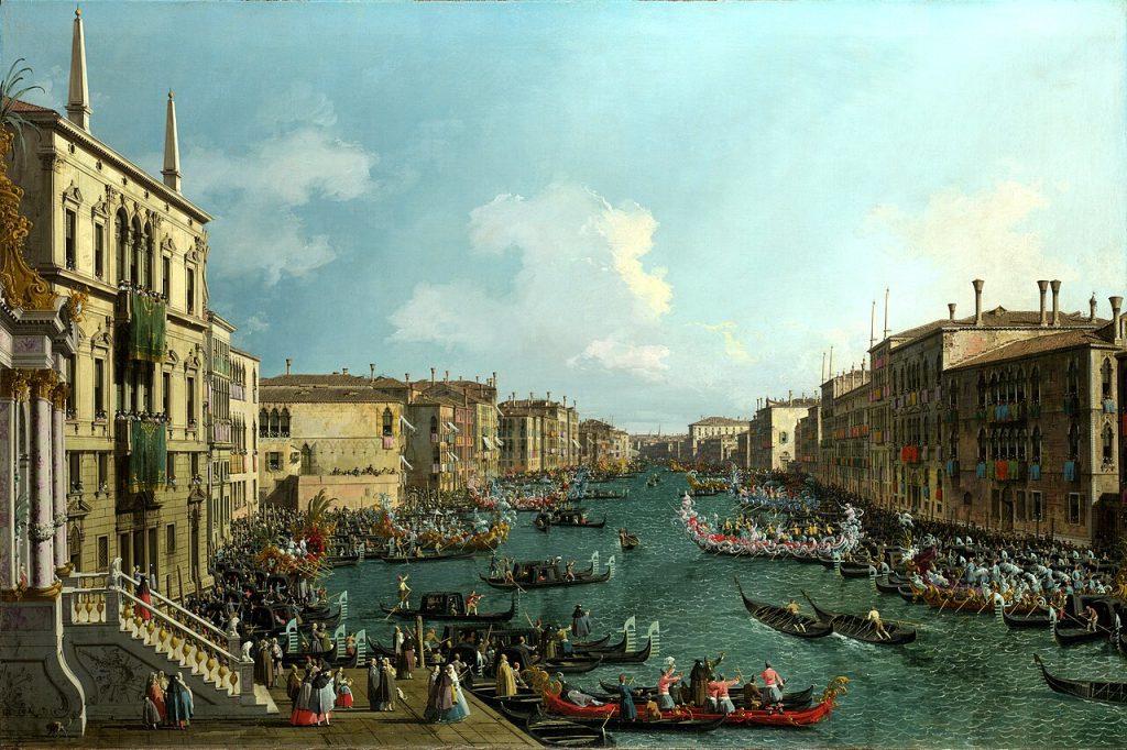 Regata vista da Ca' Foscari Por Canaletto - 2. National Gallery, Londra - catalogo online.1. Galleria web d'arte: informazioni sulle immagini delle opere d'arte, Dominio público, https://commons.wikimedia.org/w/index.php?curid=15493986