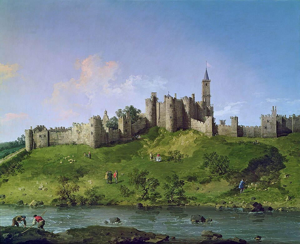 Castello di Alnwick Por Canaletto - 1. Telegraph.co.uk2. Biblioteca d'arte Bridgeman: Oggetto 5574, Dominio pubblico, https://commons.wikimedia.org/w/index.php?curid=17678903