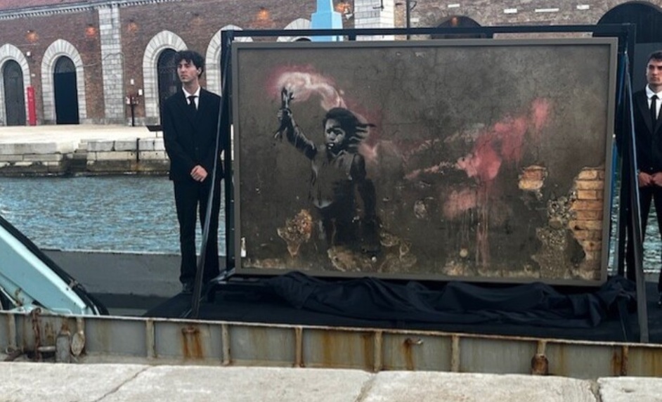 Unveiling of the restored Banksy mural,