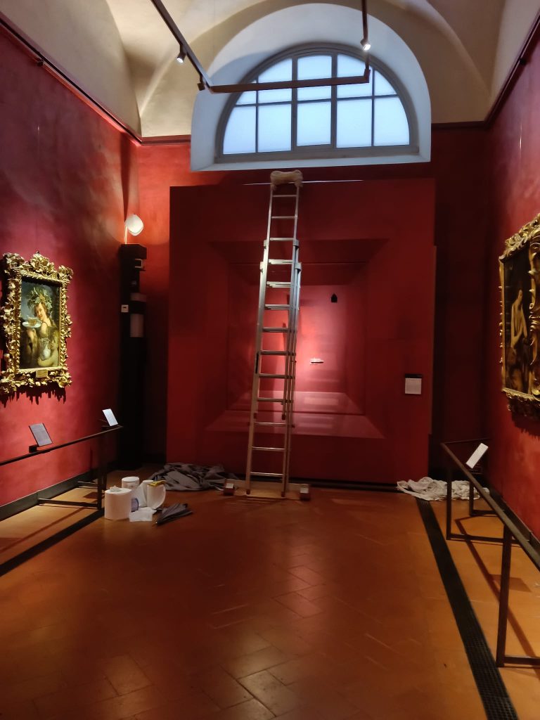 Galleria degli Uffizi dove il Bacco di Caravaggio fu rimosso dopo che la pioggia cadde sulla sua custodia protettiva